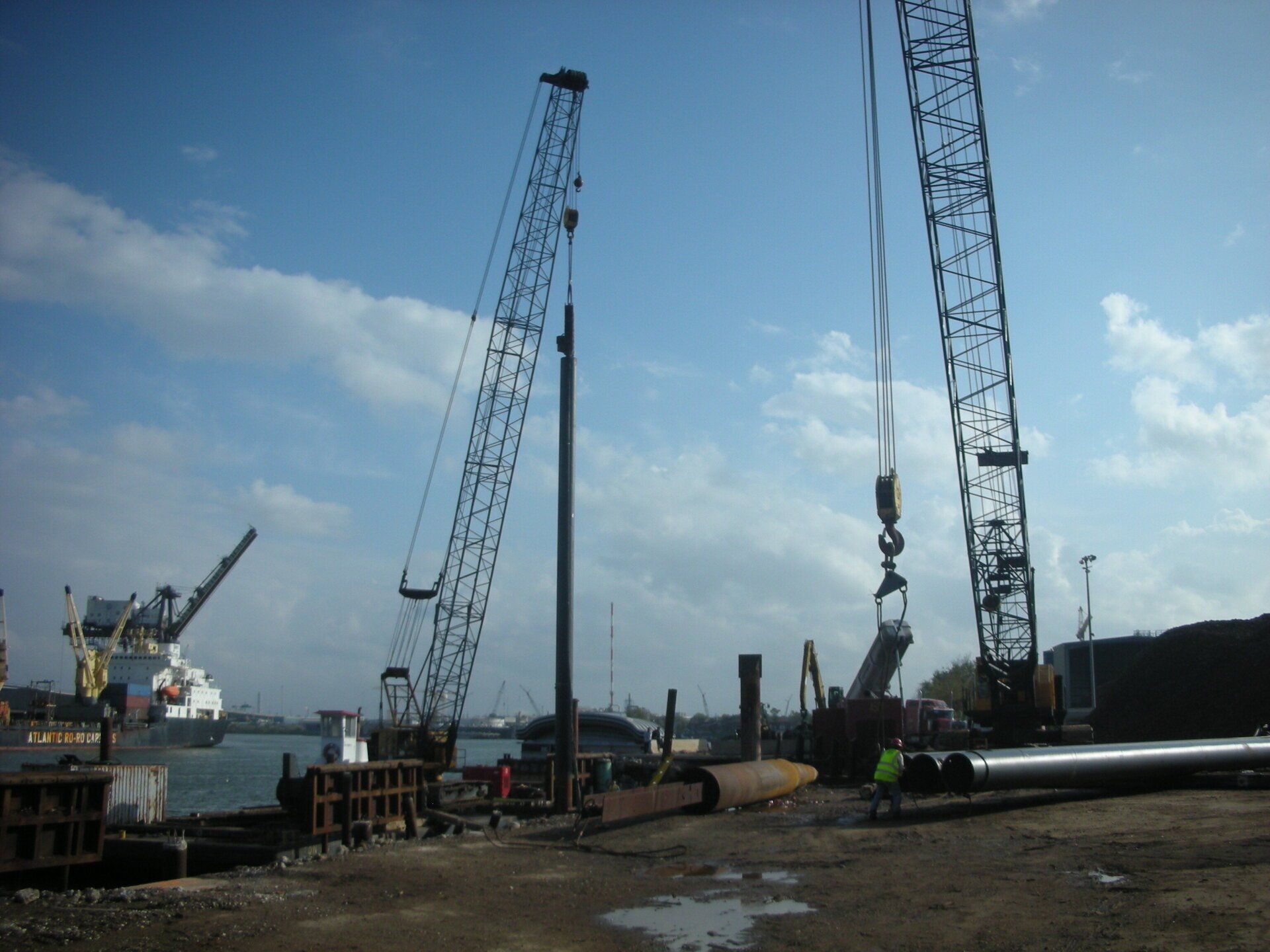 Cranes on construction site - Deer Park, TX - DH Construction