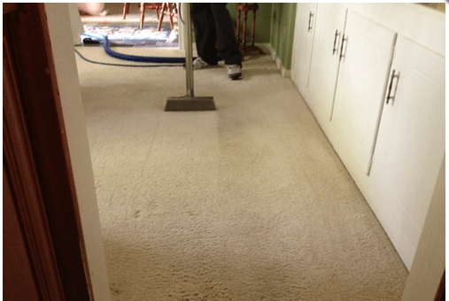 A Person is Cleaning a Carpet With a Vacuum Cleaner - Chesapeake, VA - Fresh Start Commercial Cleaning 