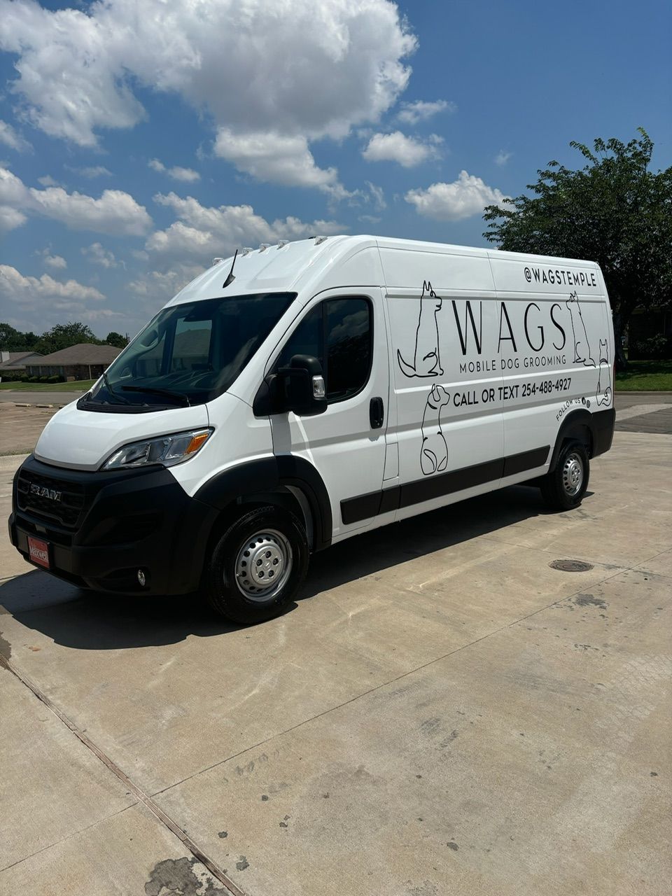 White Van Is Parked in A Parking Lot — Temple, TX — Wags On Wheels