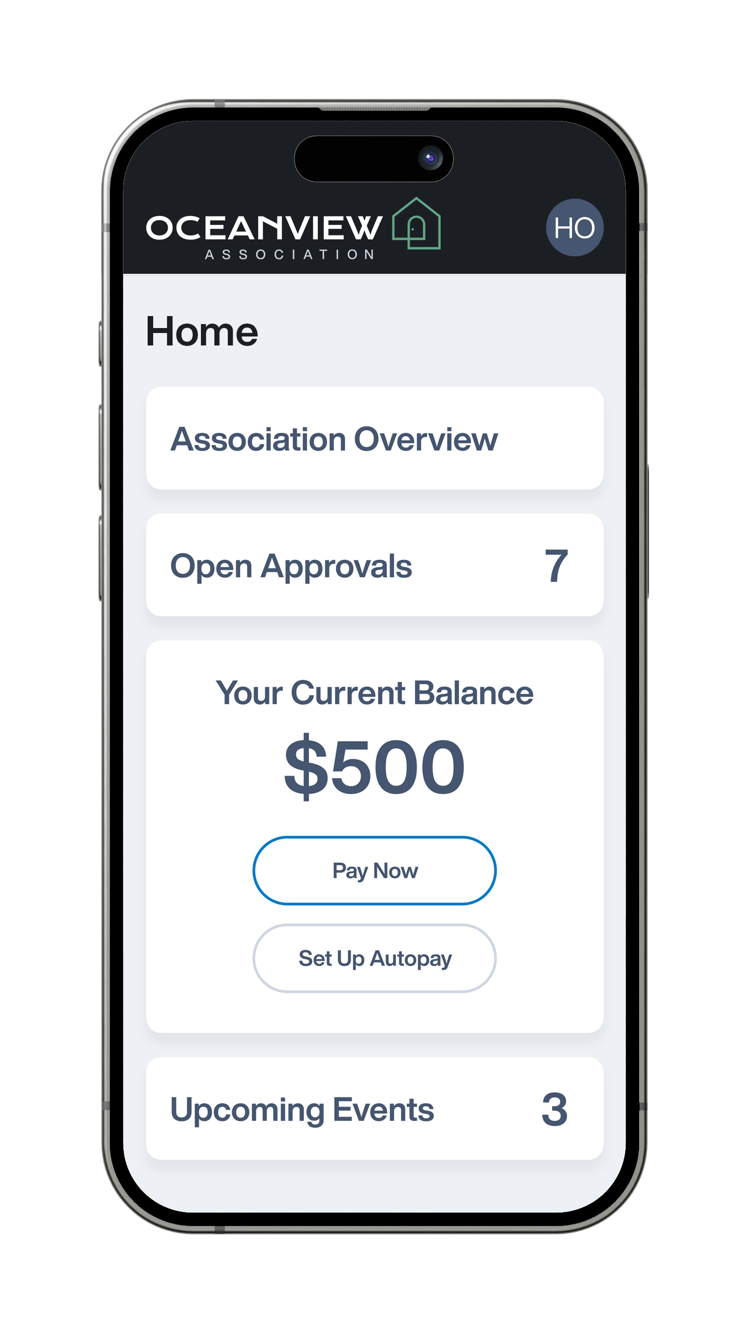 iPhone displaying Online Portal