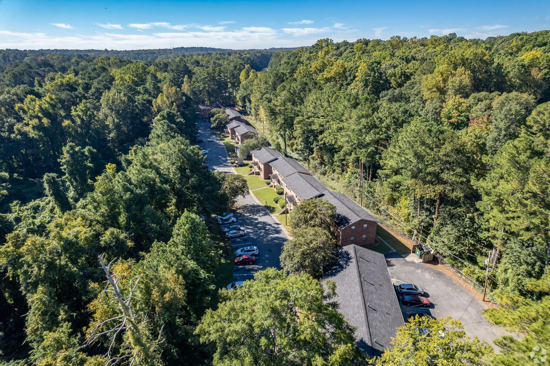 Ariel view of Cascade Oaks Apartments in Atlanta, GA.