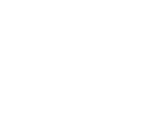 white logo with arch and gymnast