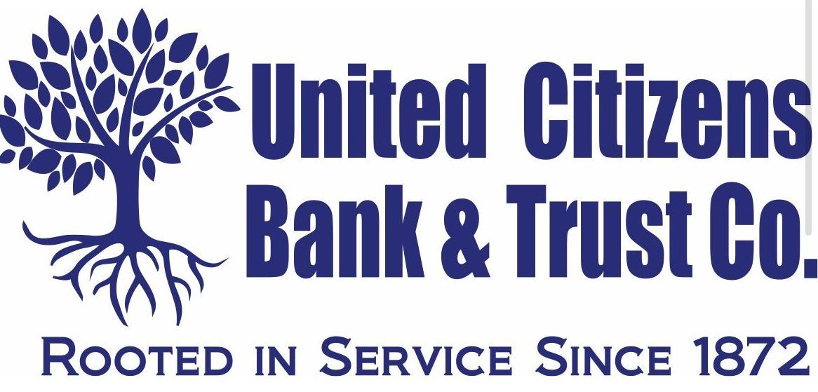 The logo for united citizens bank and trust co. is a tree with roots.