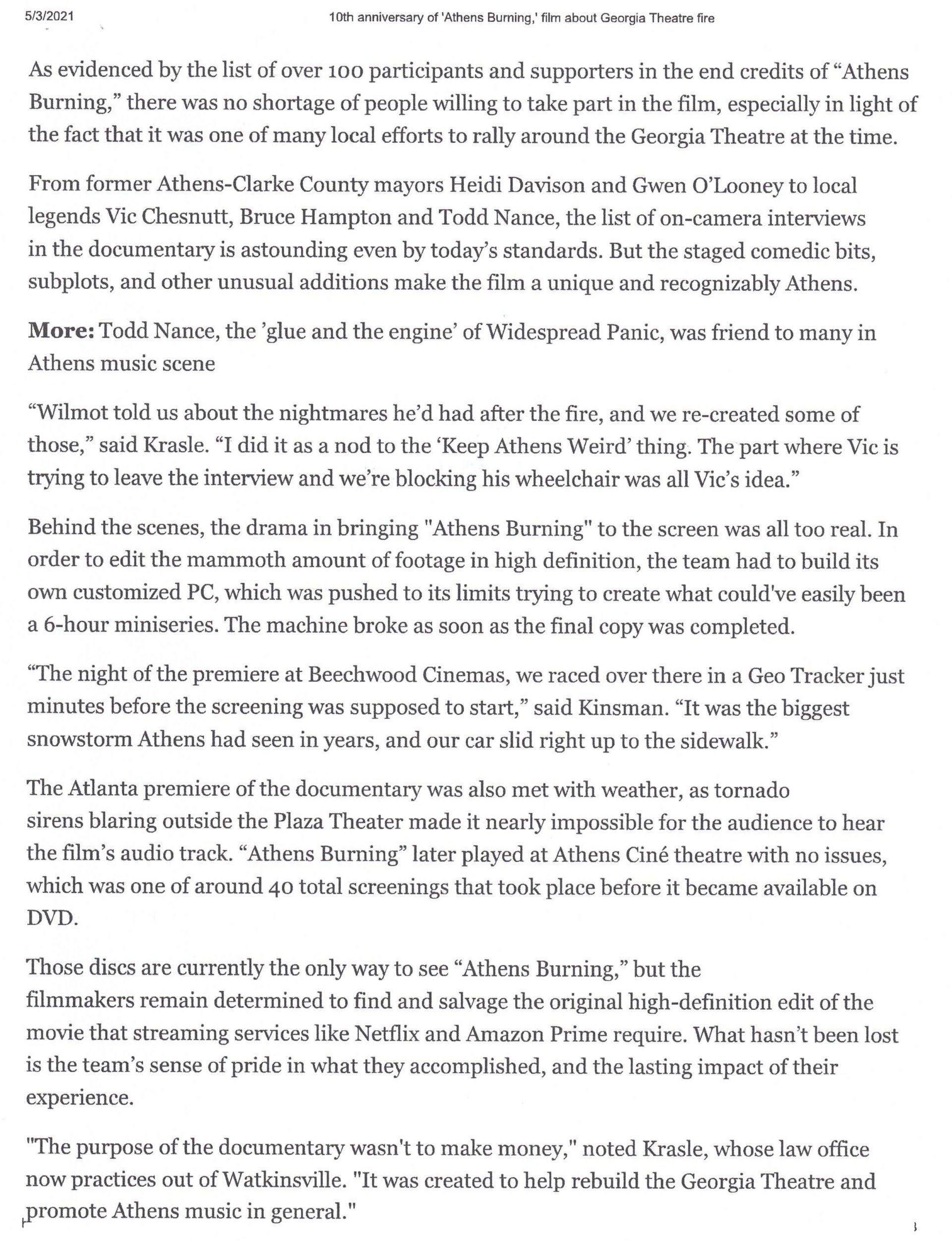 Athens Article Part 2 — Watkinsville, GA — Law Offices Of Eric K. Krasle And Associates, P.C.