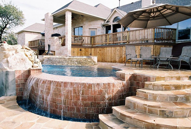 Custom Pool — Stairs Near Pool in San Antonio, TX