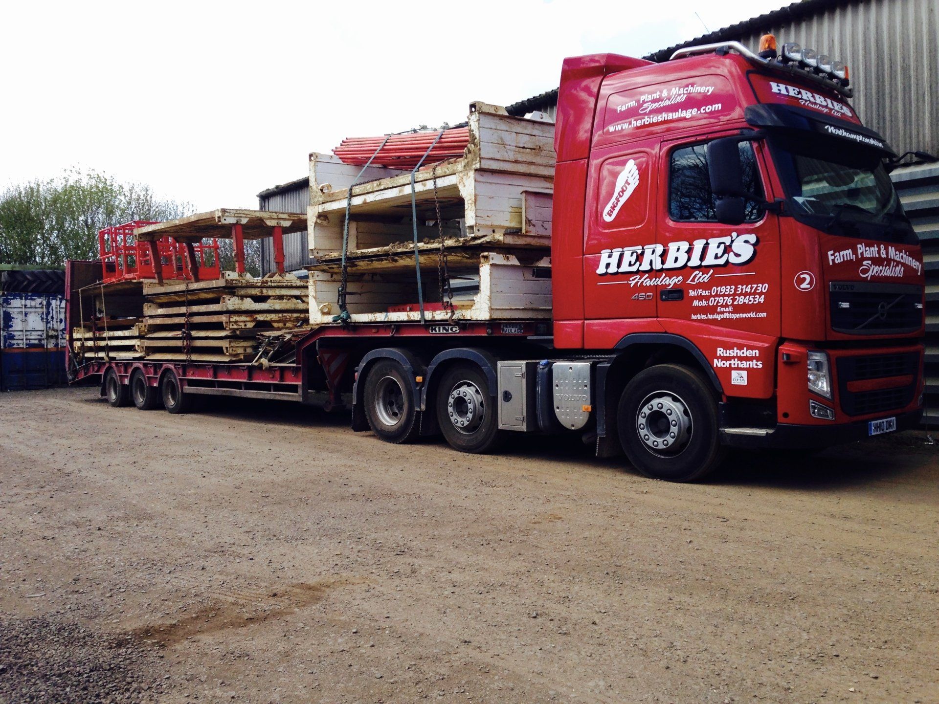 Haulage vehicle on a road carrying some stuff