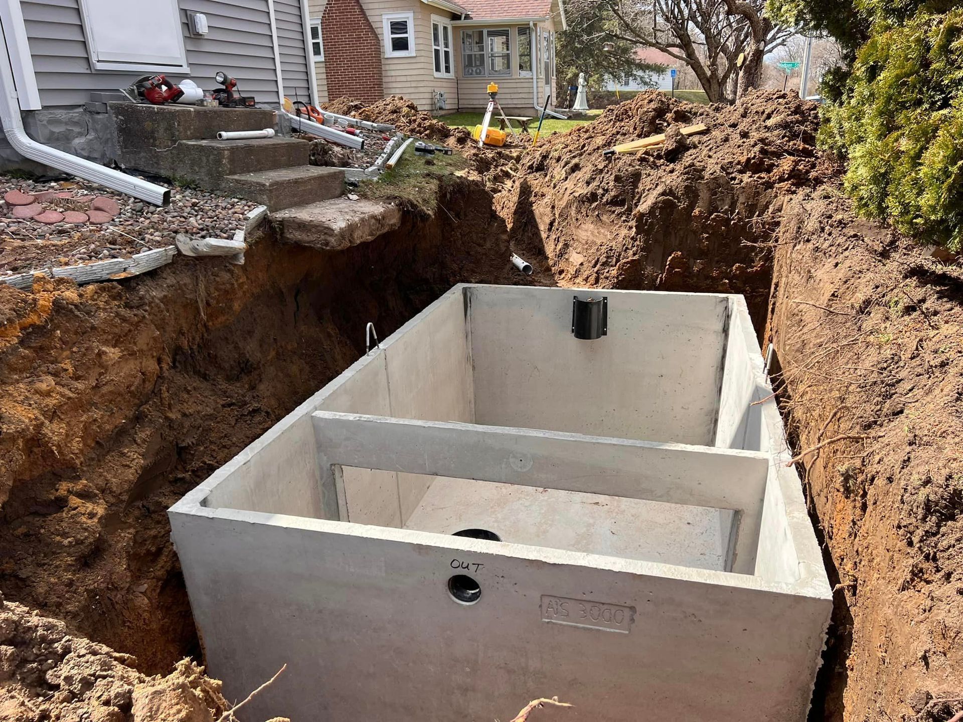 Septic Tank Being Installed — Houston, MN — Wieser Septic