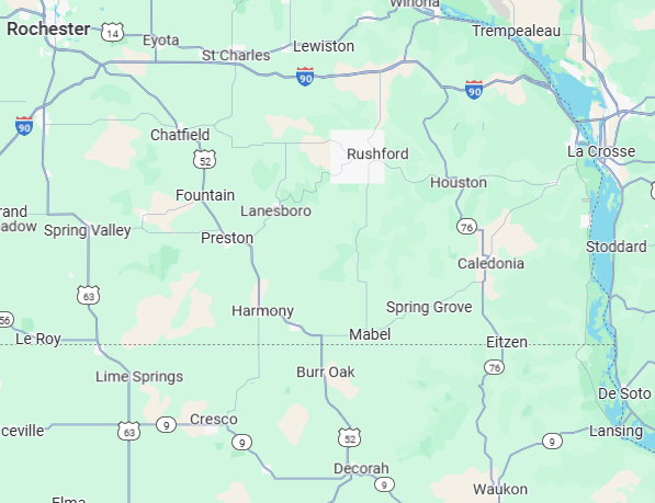 Map — Houston, MN — Wieser Septic