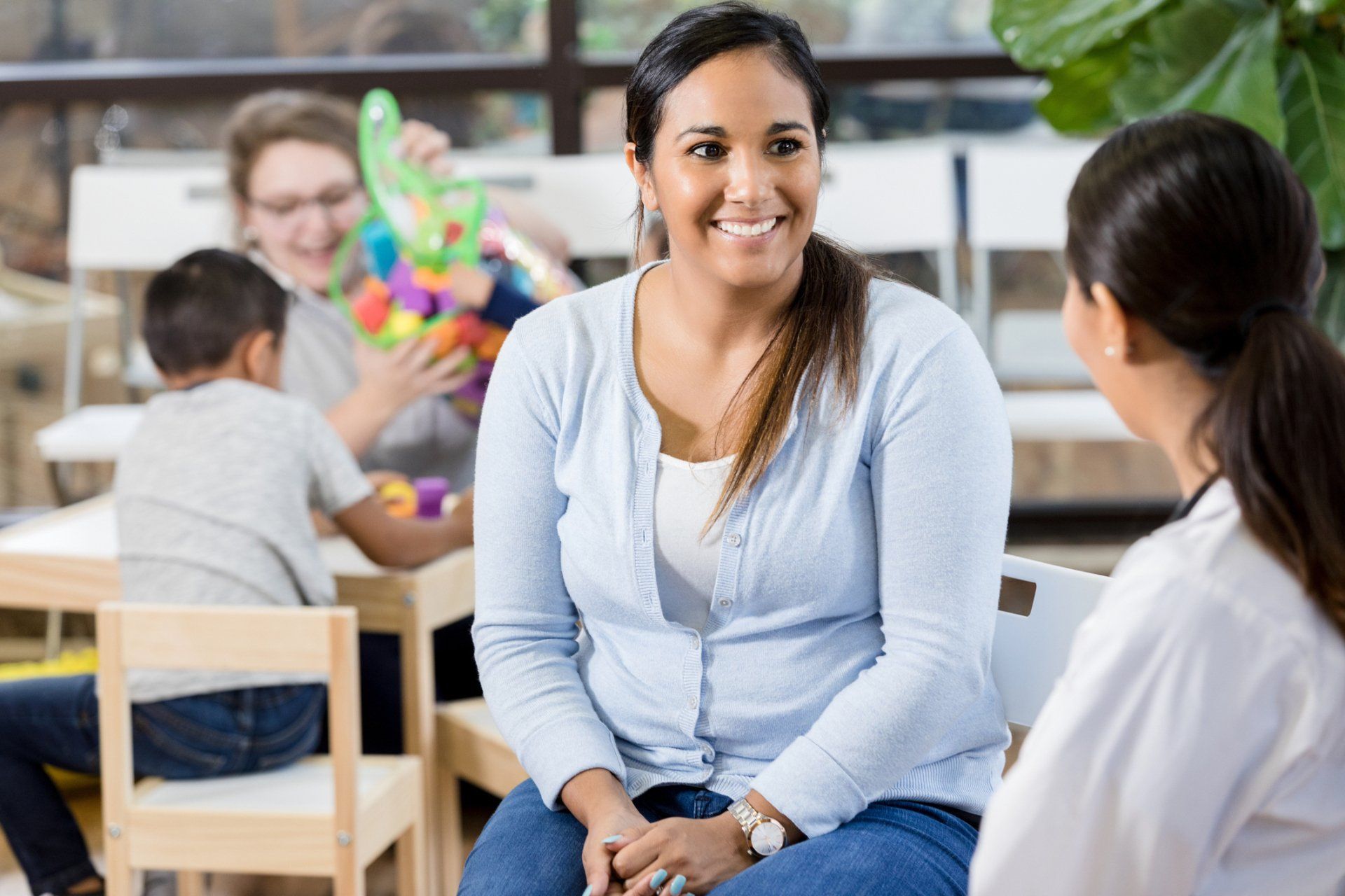 Parent Talking to Her Son's Teacher - Whitewater, WI - Learning Depot