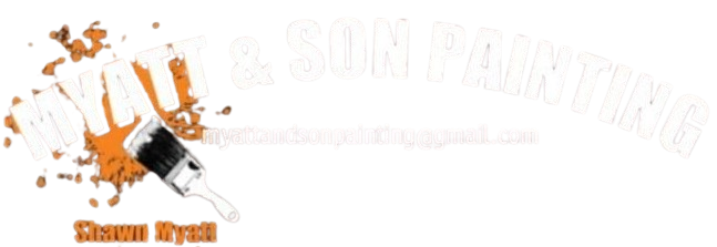 Logo for Myatt & Son Painting, with text and paint brush graphic. Email address is included.