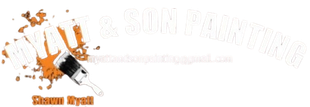 Logo for Myatt & Son Painting, with text and paint brush graphic. Email address is included.