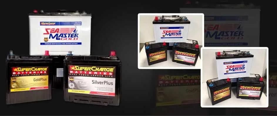A Group of Sea Master Batteries Are Displayed on A Table — Belmont Auto Electrics in Belmont, NSW