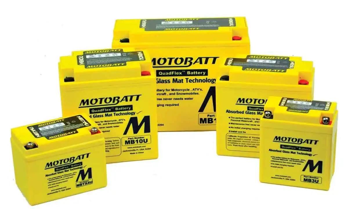 A Group of Yellow Motobatt Batteries — Belmont Auto Electrics in Belmont, NSW