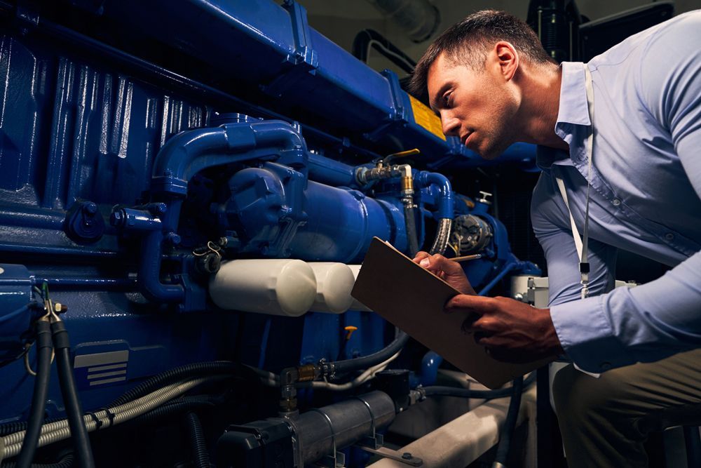 Man Inspecting A Generator — Commerce Township, MI — Michigan Quality Electric