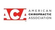 Logo of the American Chiropractic Association: red ACA with white letters, text 