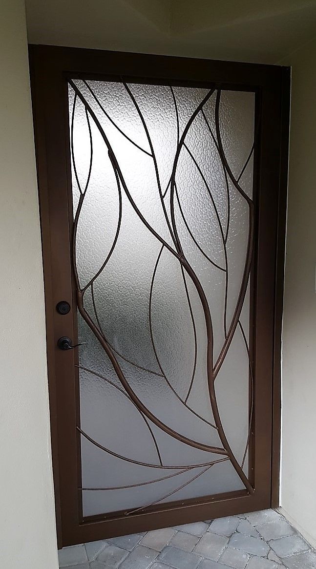 A door with a stained glass design on it.