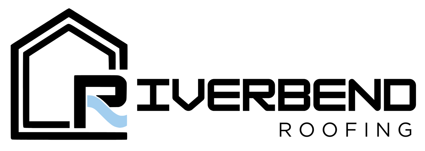 Riverbend Roofing brand mark with stylized roof and wave