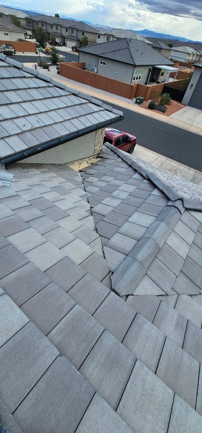 Close-up view of roof shingle detail work by Riverbend Roofing