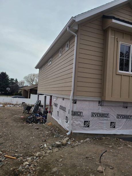 Ongoing residential siding project by Riverbend Roofing
