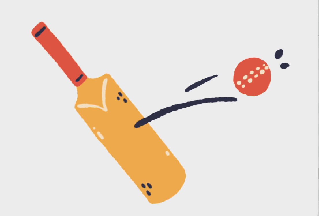 Cricket bat and ball