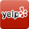 The yelp logo is on a red square.