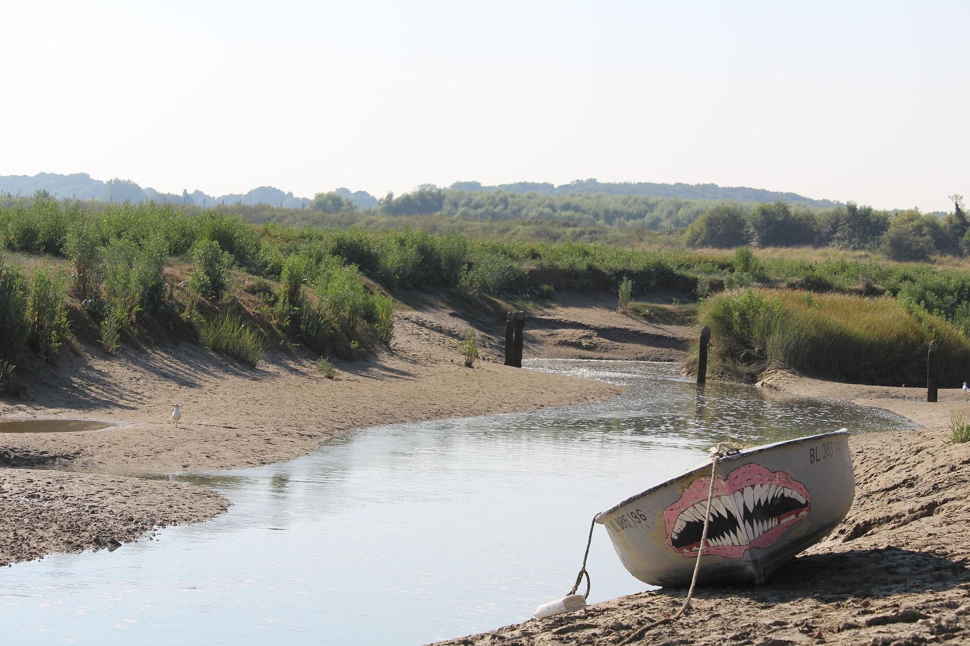 Barque sur le sable dans la Baie de Somme