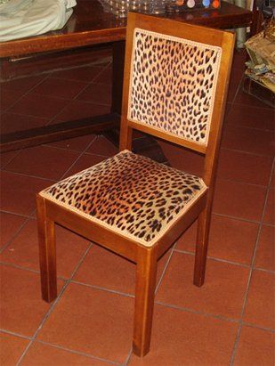 Sedia foderata con motivo animalier