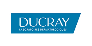 Un logo blu e bianco per i laboratori dermatologici Ducray