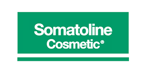 Il logo del cosmetico somatoline è verde e bianco su sfondo bianco.