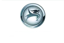 Um logotipo com um leão em um círculo sobre um fundo branco