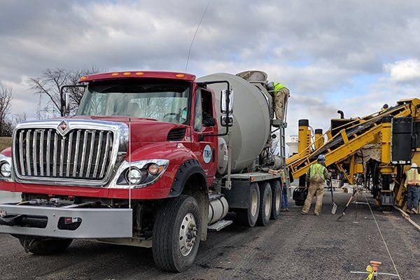 Truck Mixer Unloading Concrete — Westminster, MD — Thomas, Bennett & Hunter, Inc.