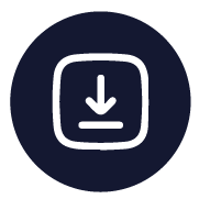 A square with an arrow pointing down in a circle.