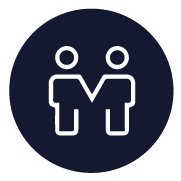 A couple of people standing next to each other in a circle.