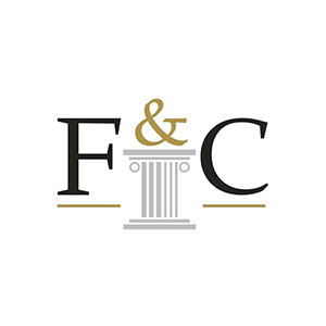A logo for a law firm called f & c