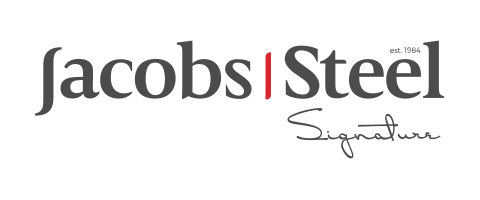 Jacobs steel signature logo on a white background