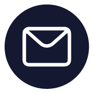 A white envelope icon in a black circle.