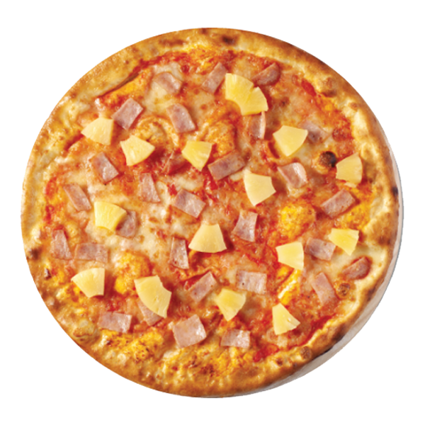 Vankrirk Grab A Pizza with pineapple and ham on it