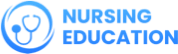 A logo for nursing education with a stethoscope in the middle.