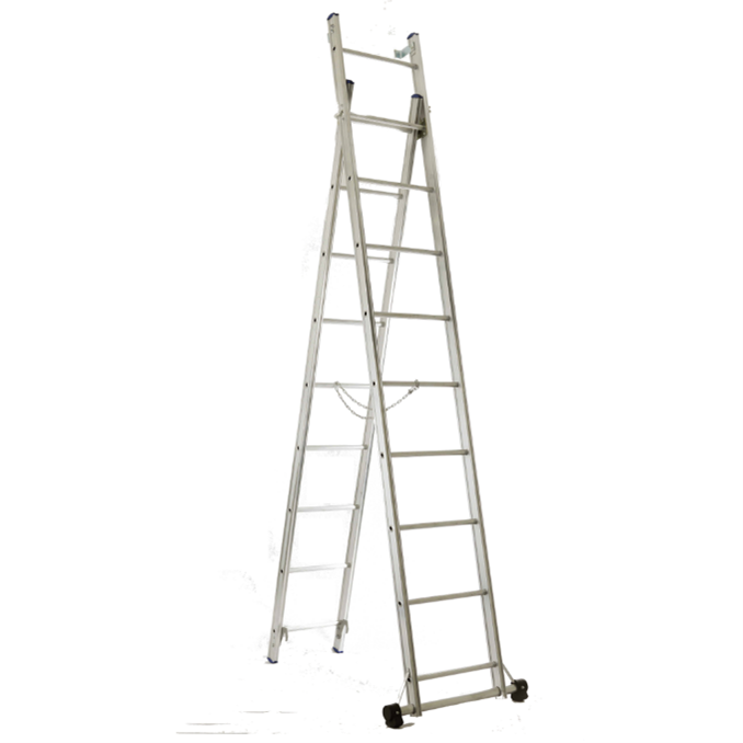silver step extension ladder