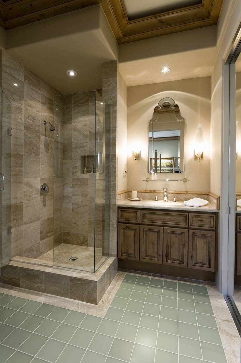 shower screen in luxury bathroom
