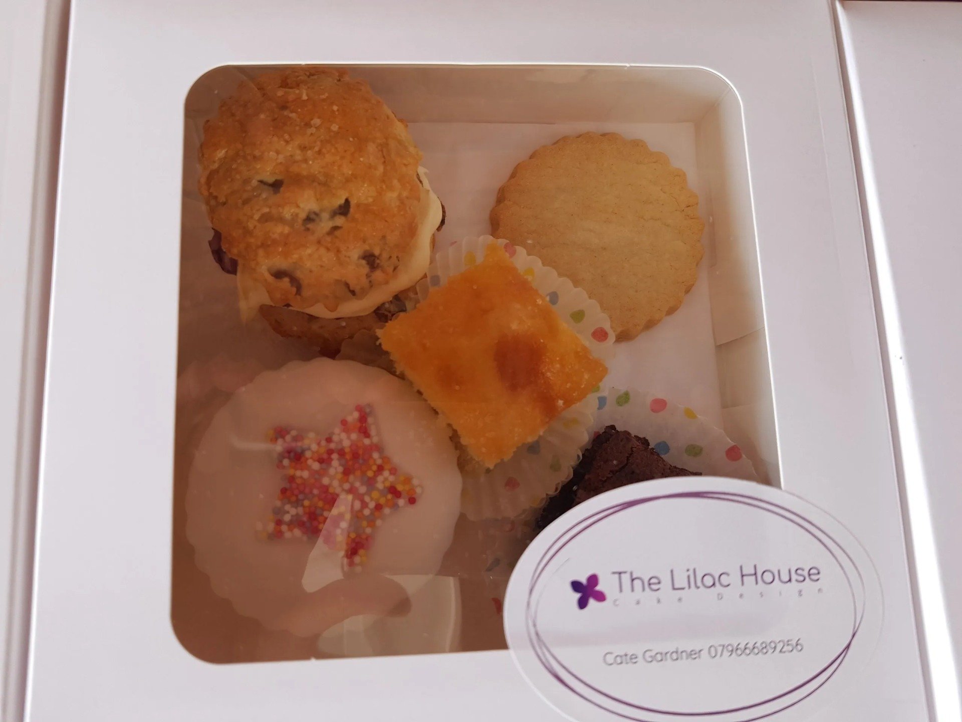 Selection of cakes in boxes