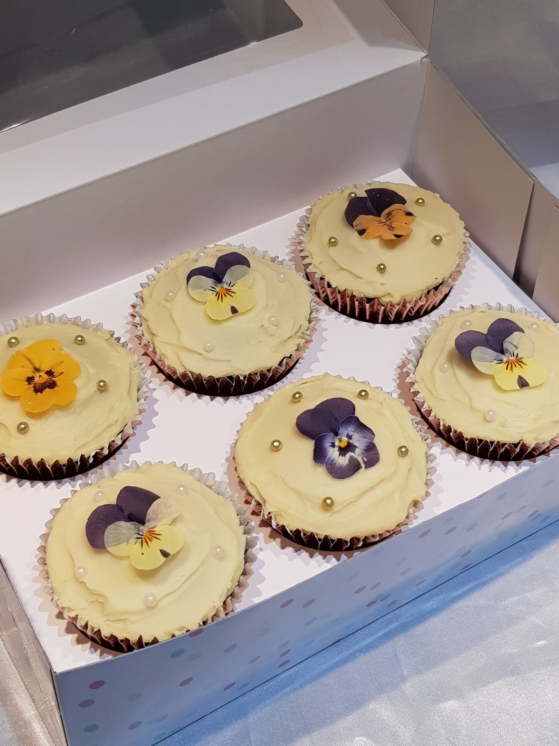 Press Flower Cupcakes