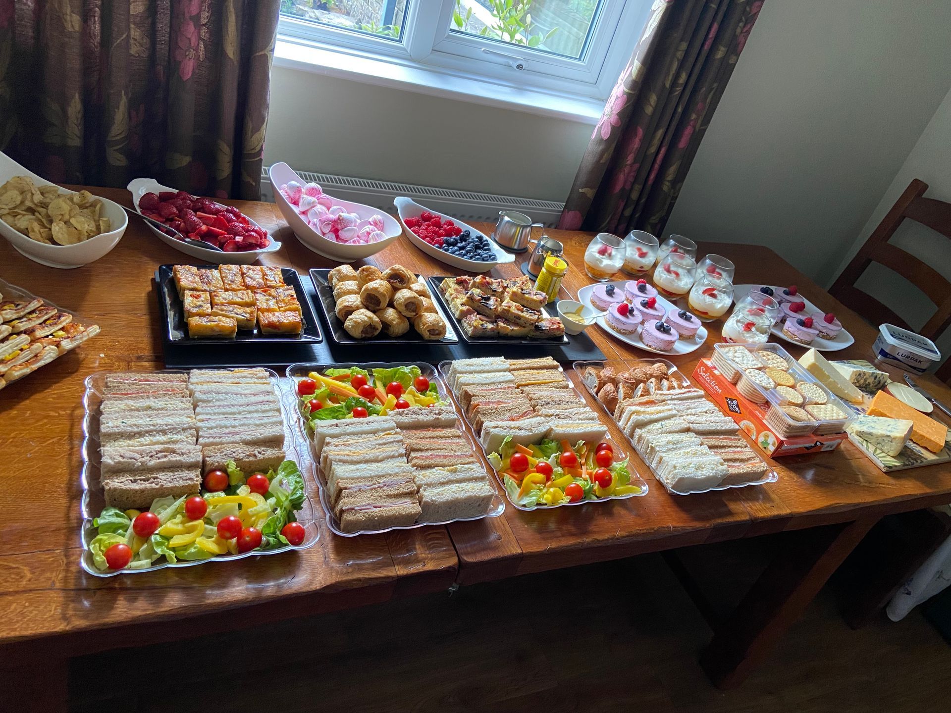 There are many different types of food on the table.