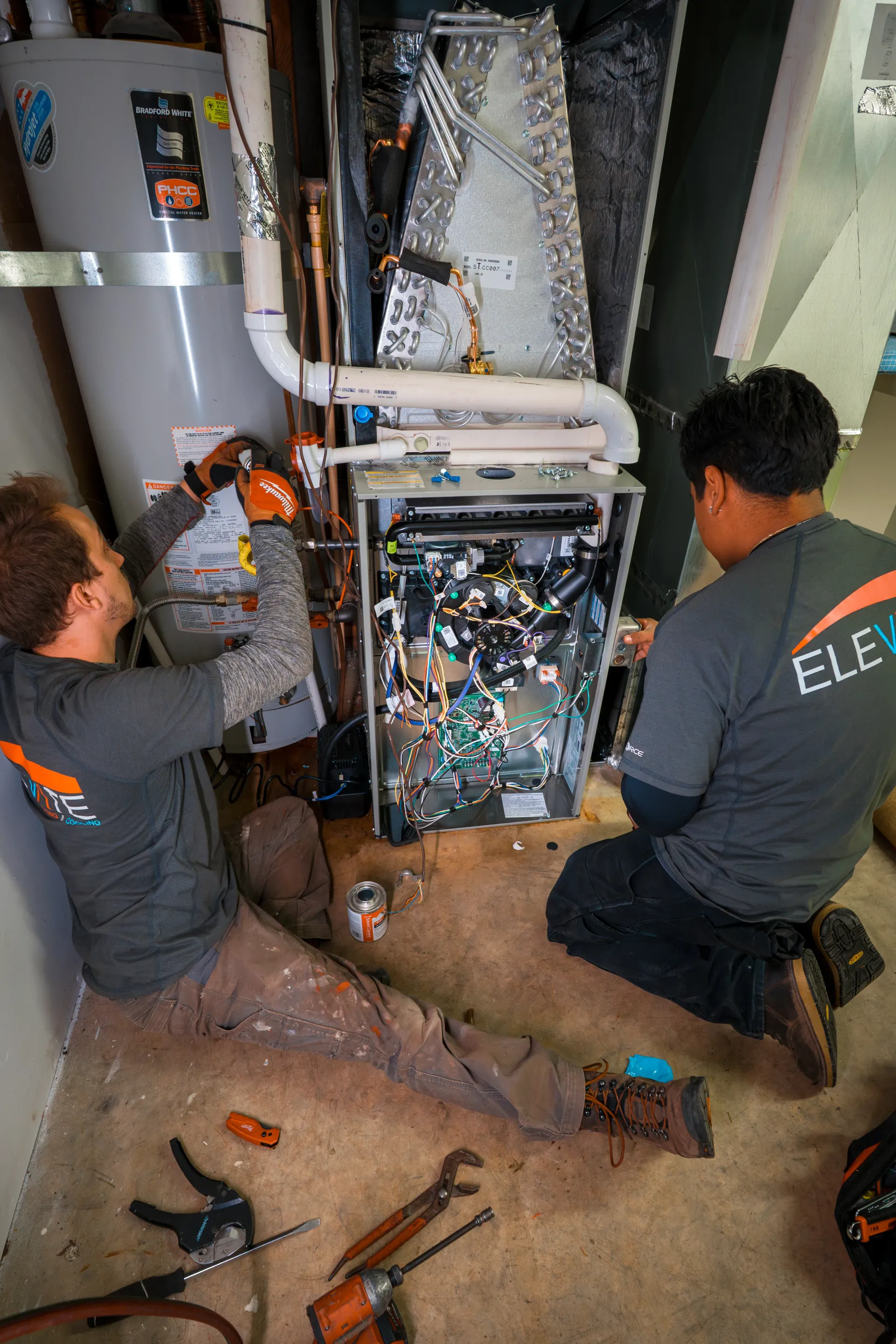 HVAC technician providing air conditioning repair services
