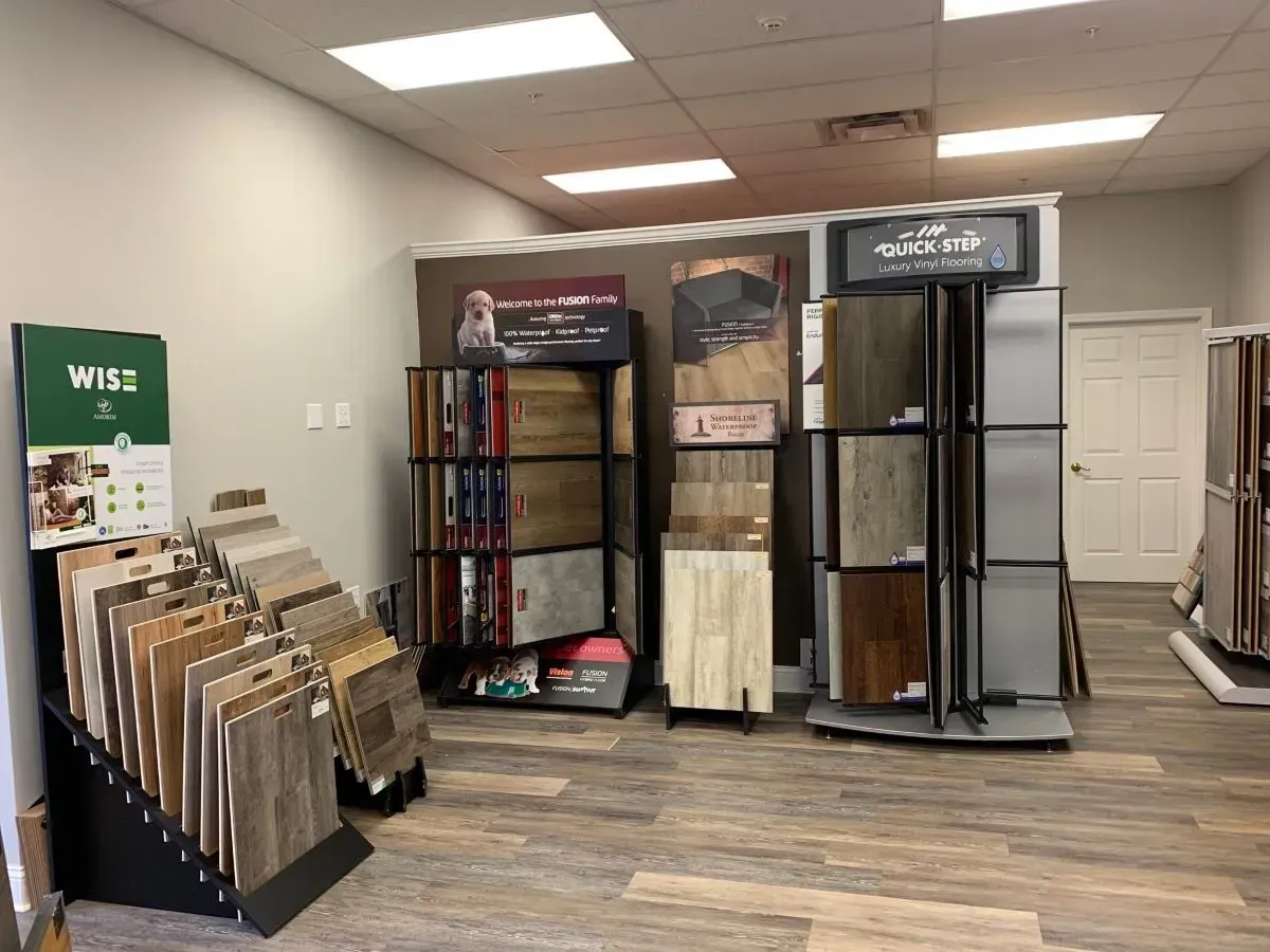 A room filled with lots of different types of flooring.
