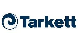The tarkett logo is blue and white on a white background.
