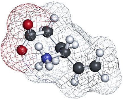 Vigabatrin epilepsy (seizures) drug molecule.