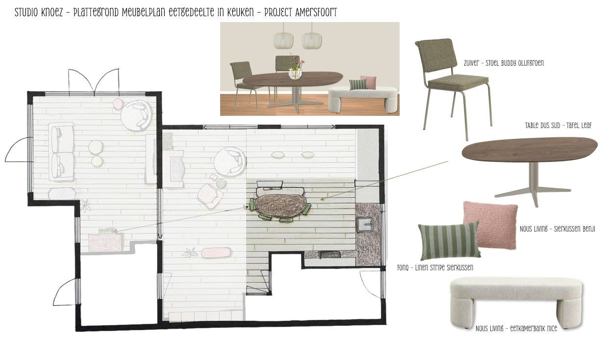 meer foto's van het project van een de indeling, inrichting, meubelplan en verlichtingsplan voor deze benedenverdieping in Amersfoort