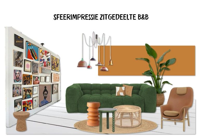 bekijk hier meer foto's van het interieur van de B&B opdracht van Studio Knoez