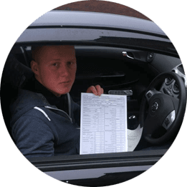 Person with driving test certificate